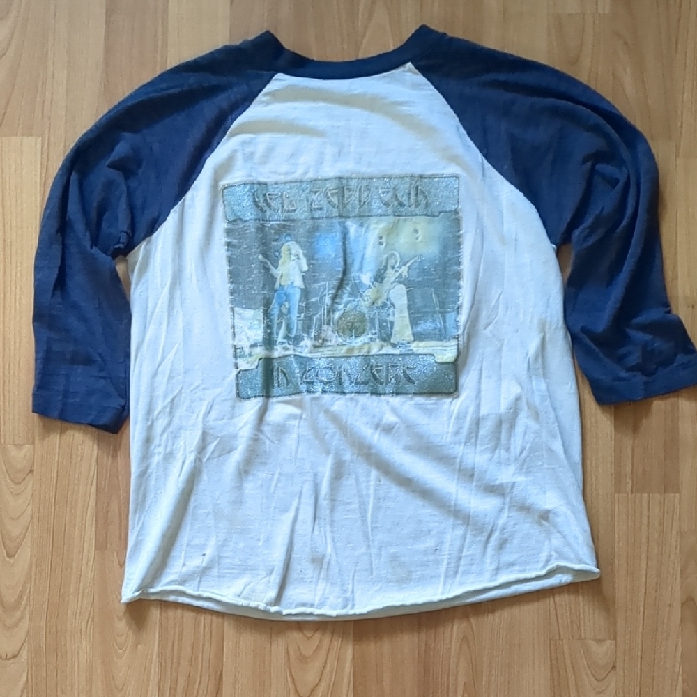 Vintage 1970s Led Zeppelin concert shirt. Features "Disco Sucks" Back Patch.